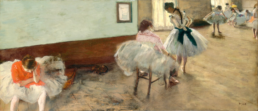 Cuadro de Bailarinas con tutús de tul, obra de Edgar Degas