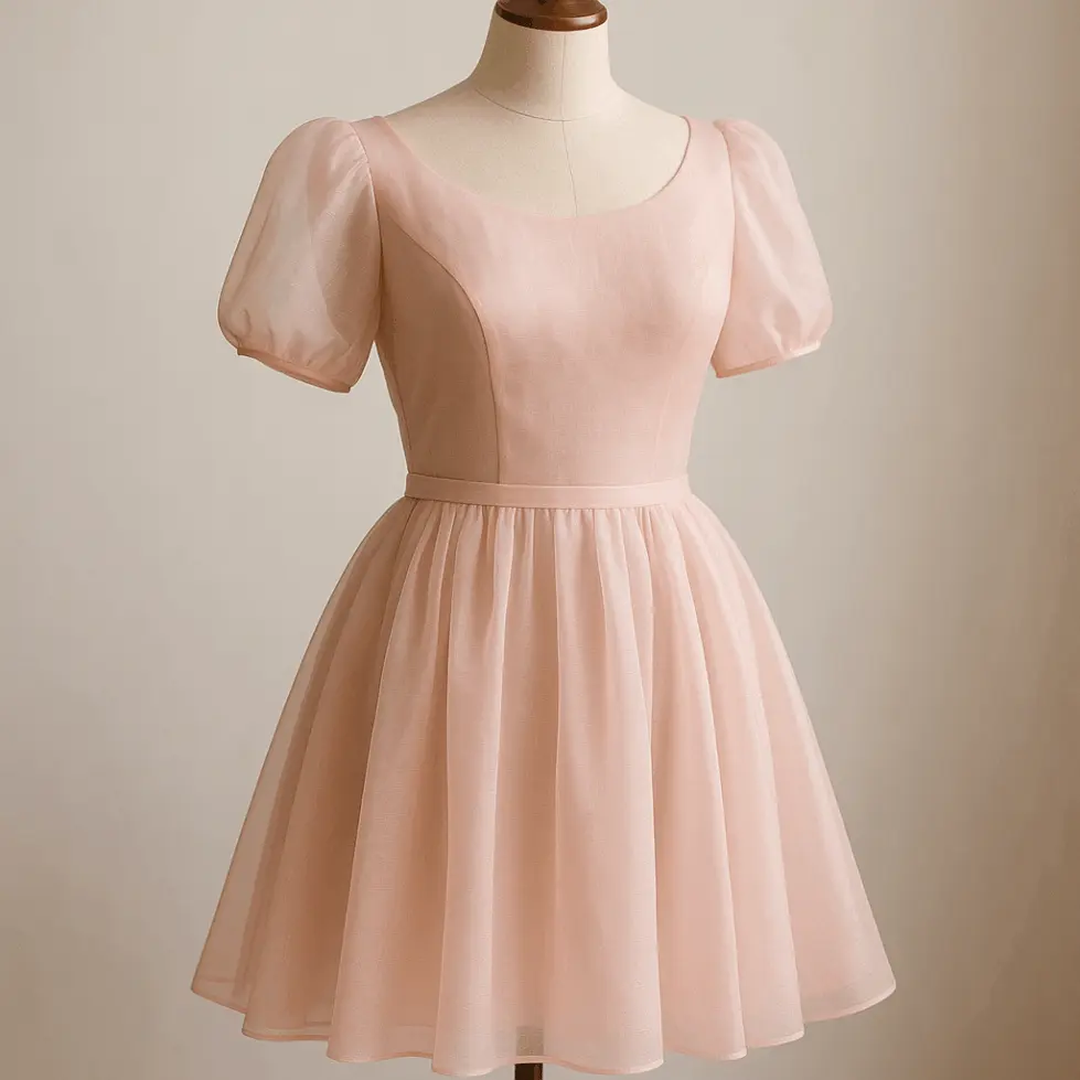 Organdí vestido rosa