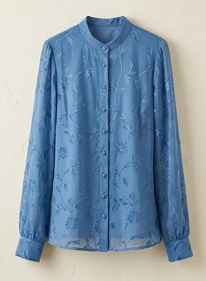 devoré camisa azul